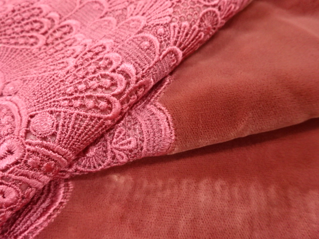  ビロードレース花模様ショール